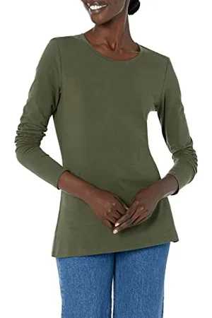 Amazon T-Shirt Girocollo a Maniche Lunghe con vestibilità Classica (Taglie Forti Disponibili) Donna, , XL