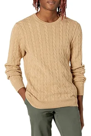 Amazon Maglione a Girocollo in Cotone a Coste Uomo, , XS