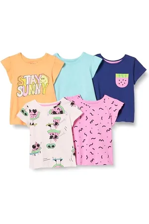 Amazon T-Shirt a Maniche Corte Bambine e Ragazze, Pacco da 5, , 8 Anni