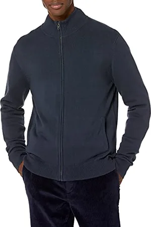 Amazon Maglione in Cotone con Cerniera Integrale Uomo, , M