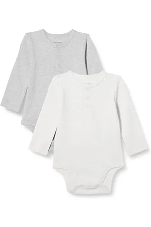 Amazon Body Henley a Maniche Lunghe Unisex Bimbi, Pacco da 2, , 24 Months