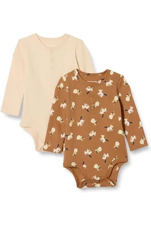 Amazon Body Henley a Maniche Lunghe Unisex Bimbi, Pacco da 2, , 12 Months