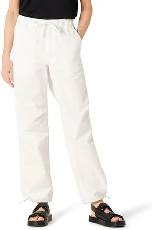 Amazon Pantaloni Paracadute a Vita Media, Baggy, Gamba Larga e vestibilità Ampia Donna, , S