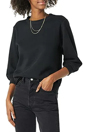 Amazon Felpa Girocollo con Dettaglio Maniche Donna, , S