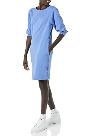 Amazon Abito in Felpa Girocollo con Maniche a Campana in Pile (Disponibile in Taglie Forti) Donna, , L