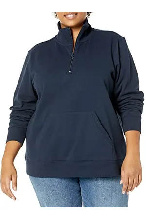 Amazon Top in Pile con Cerniera a Un Quarto a Maniche Lunghe (Disponibile in Taglie Forti) Donna, , 6XL Plus