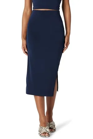 Amazon Gonna in Jersey Opaco Arricciato (Top Venduto Separatamente), vestibilità Aderente Donna, , XL
