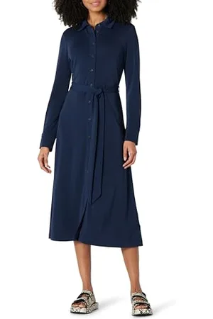 Amazon Abito Midi Regular Fit in Jersey Opaco Donna, , L