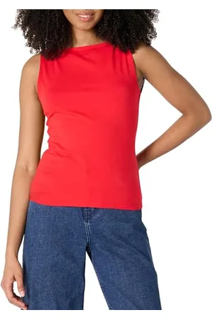Amazon Canotta A Strati Slim-fit In Maglia A Costine Con Scollo A Barchetta Donna, , M