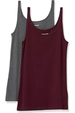 Amazon Canotta Slim con Spalline Sottili Donna, Pacco da 2, , M