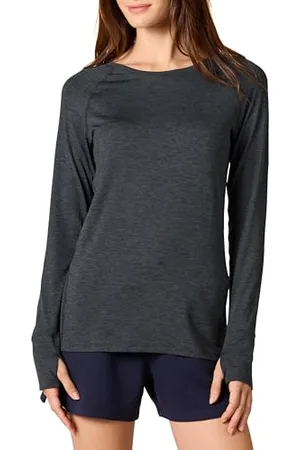 Amazon Maglia Girocollo a Maniche Lunghe Elasticizzata Tecnica Spazzolata (Taglie Forti Disponibili) Donna, , S