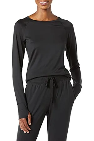 Amazon Maglia Girocollo a Maniche Lunghe Elasticizzata Tecnica Spazzolata (Taglie Forti Disponibili) Donna, , S