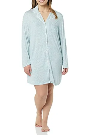 Amazon Camicia da Notte con Bordi Tubolari (Taglie Forti Disponibili) Donna, , XXL
