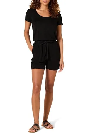 Amazon Pagliaccetto a Maniche Corte con Scollo Ampio Donna, , XS