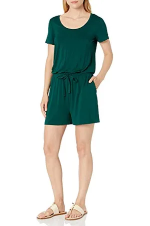 Amazon Pagliaccetto a Maniche Corte con Scollo Ampio Donna, , L