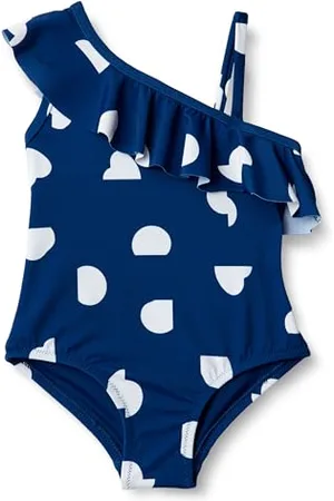Amazon Costume da Bagno Intero Asimmetrico con Volant Bambine e Ragazze, , 2 Anni