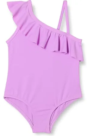 Amazon Costume da Bagno Intero Asimmetrico con Volant Bambine e Ragazze, , 9 Anni