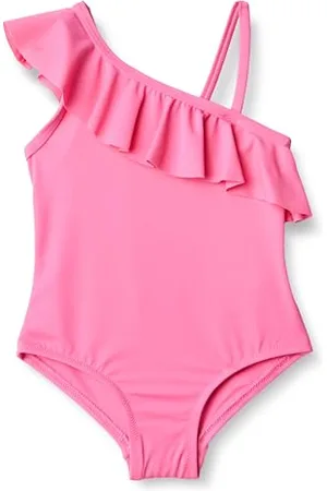 Amazon Costume da Bagno Intero Asimmetrico con Volant Bambine e Ragazze, , 2 Anni