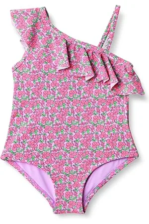 Amazon Costume da bagno intero asimmetrico con volant Bambine e Ragazze, , 5 anni