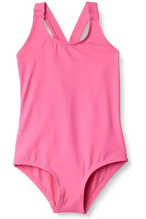 Amazon Costume da Bagno Intero con Incrocio sulla Schiena Bambine e Ragazze, , 6-7 Anni
