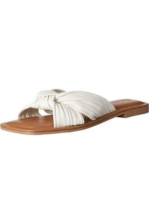 THE DROP Sandali bassi da donna Ida, con nodo, bianchi, 38 EU