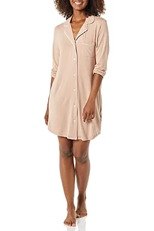 Amazon Camicia da Notte con Bordi Tubolari (Taglie Forti Disponibili) Donna, , XS