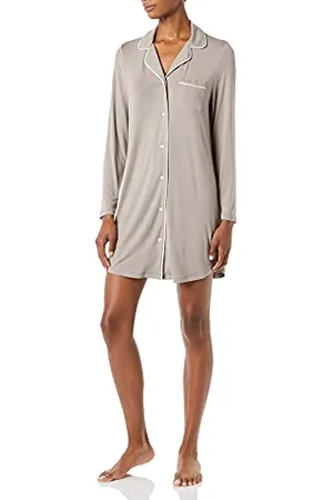Amazon Camicia da Notte con Bordi Tubolari (Taglie Forti Disponibili) Donna, , S