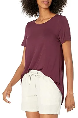 Amazon Maglietta a Maniche Corte con Scollo Rotondo, vestibilità Comoda (Taglie Forti Disponibili) Donna, , L