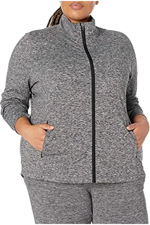 Amazon Giacca con Zip a Tutta Lunghezza Elasticizzata Tecnica Spazzolata - colori fuori produzione Donna, , XL