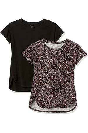 Amazon T-Shirt Girocollo Leggera Studio con vestibilità Comoda (Disponibile in Taglie Forti) Donna, Pacco da 2, , XS