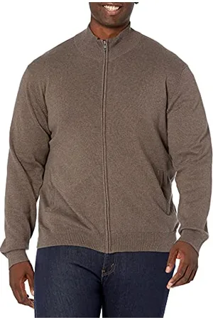 Amazon Maglione in Cotone con Cerniera Integrale Uomo, , M