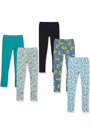 Amazon Leggings Bambine e Ragazze, Pacco da 5, , 6-7 Anni