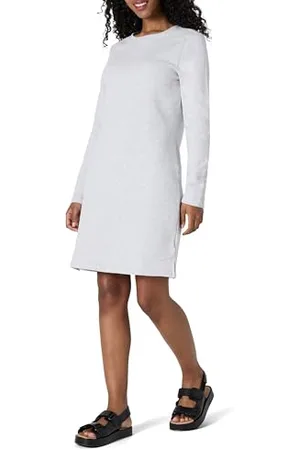 Amazon Abito Girocollo in Pile a Maniche Lunghe sopra Il Ginocchio Donna, , XL