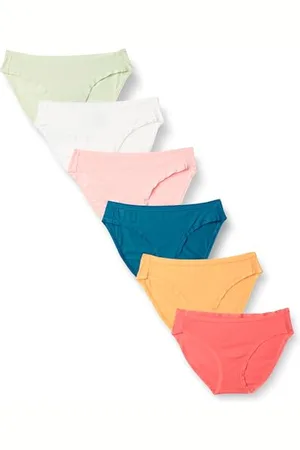 Amazon Slip Bikini in Cotone (Disponibile in Taglie Forti) Donna, Pacco da 6, , 42
