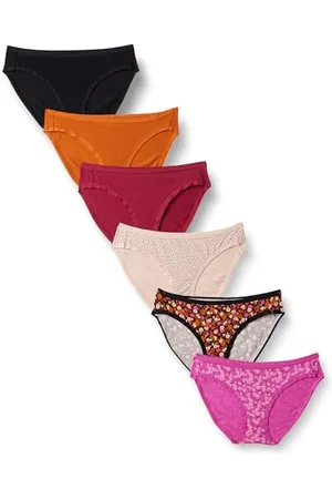 Amazon Slip Bikini in Cotone (Disponibile in Taglie Forti) Donna, Pacco da 6, , 52