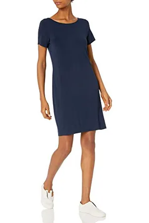 Amazon Abito al Ginocchio in Jersey con Scollo a Ballerina sulla Schiena dalla vestibilità Regolare (precedentemente Daily Ritual) Donna, , S