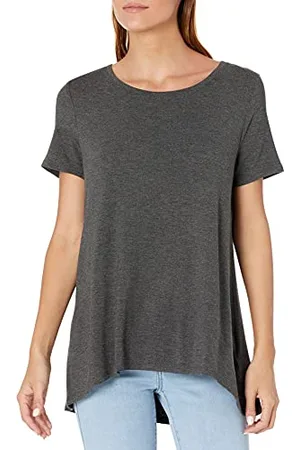 Amazon Maglietta a Maniche Corte con Scollo Rotondo, vestibilità Comoda (Taglie Forti Disponibili) Donna, , S