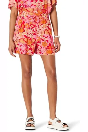 Amazon Pantaloncini Senza Zip in Twill Fluido a Vita Alta, vestibilità Comoda (Camicia Venduta Separatamente) Donna, , L