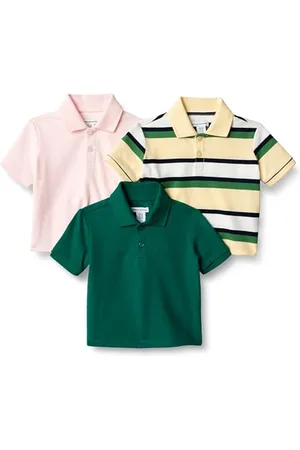 Amazon Polo in Piqué di Cotone e Spandex Bambini e Ragazzi, Pacco da 3, , 5 anni