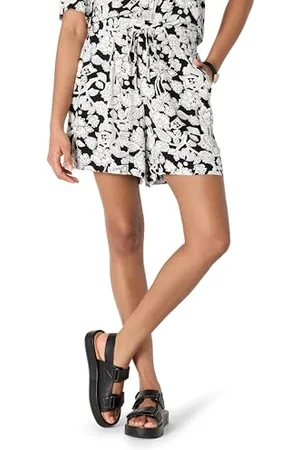 Amazon Pantaloncini Senza Zip in Twill Fluido a Vita Alta, vestibilità Comoda (Camicia Venduta Separatamente) Donna, , XXL