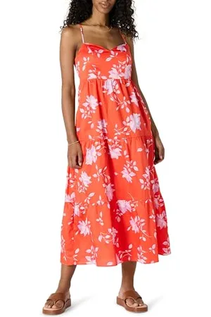 Amazon Maxi Abito A Balze con Spalline Sottili in Raso di Cotone dalla vestibilità Regolare Donna, , XXL