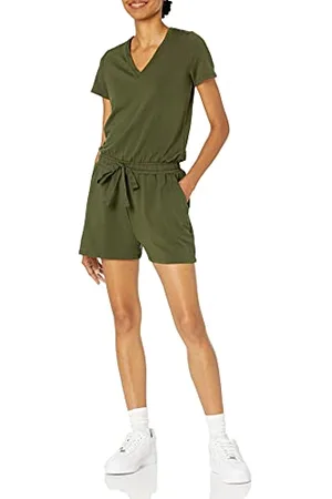 Amazon Tuta Corta con Scollo a v a Maniche Corte in Spugna Supermorbida (in precedenza Daily Ritual) Donna, , M