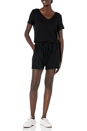 Amazon Tuta Corta con Scollo a v a Maniche Corte in Spugna Supermorbida (in precedenza Daily Ritual) Donna, , XL