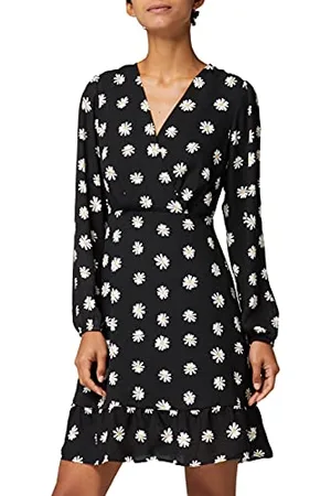 TRUTH & FABLE Marchio Amazon - Vestito Mini A-Line in Chiffon Donna, Multicolore (Daisy Print), 50, Label: XXL