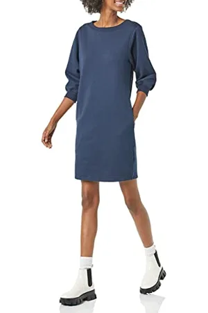 Amazon Abito in Felpa Girocollo con Maniche a Campana in Pile (Disponibile in Taglie Forti) Donna, , S