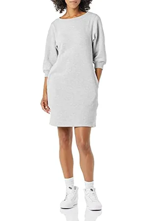 Amazon Abito in Felpa Girocollo con Maniche a Campana in Pile (Disponibile in Taglie Forti) Donna, , M