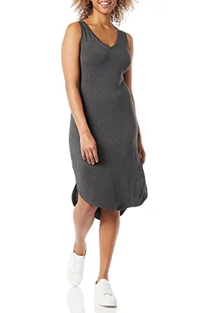 Amazon Abito al Ginocchio in Jersey Regular Fit Senza Maniche con Scollo a V (precedentemente Daily Ritual) Donna, , S