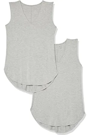 Amazon Top a Canotta con Scollo a v con vestibilità Standard in Jersey (in precedenza Daily Ritual) Donna, Pacco da 2, , L