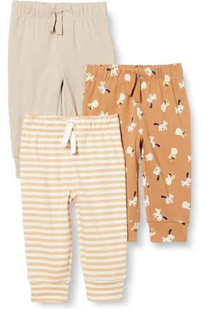 Amazon Pantaloni Senza Chiusura in Cotone Unisex Bimbi, Pacco da 3, , 0-3 mesi