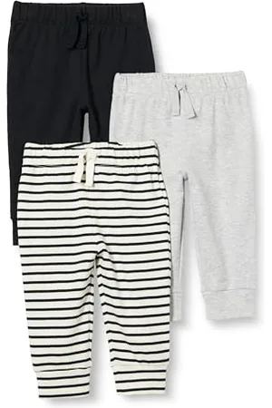 Amazon Pantaloni Senza Chiusura in Cotone Unisex Bimbi, Pacco da 3, , 18 mesi